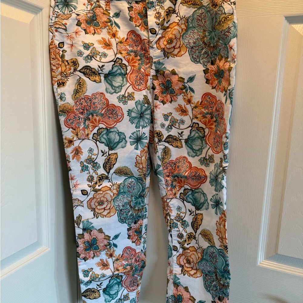 Chico's Floral Ankle Jeans - Multicolor